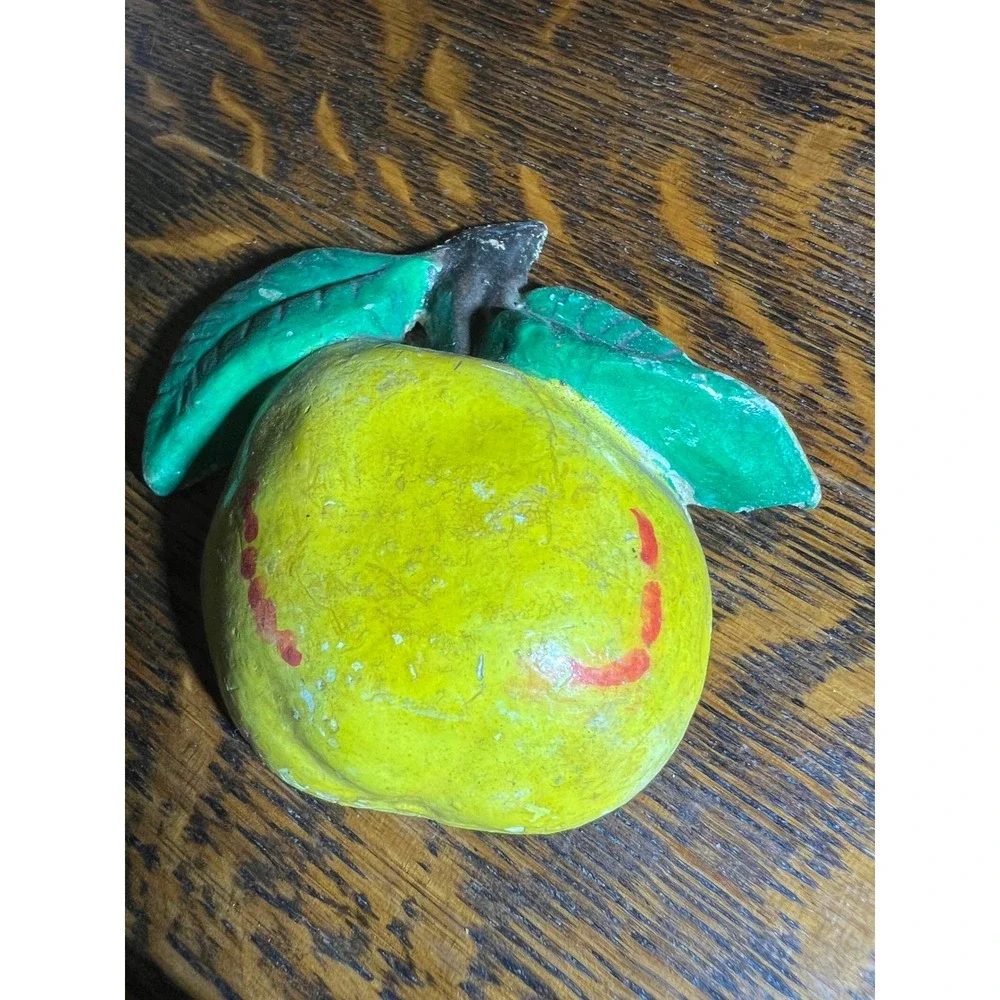 Vintage Chalkware Fruit Wall Plaques Set of 5 Mid Century Kitchen Decor Kitsch